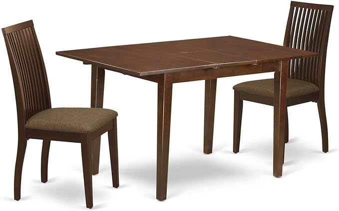 East West Furniture PSIP3-MAH-C 3 Piece Dining Room Table Set Contains a by EastWestFurniture