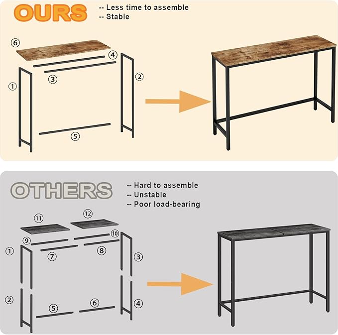 39.4” Console Table, Hallway Entrance Table Sofa Table Behind Couch, - Image 3