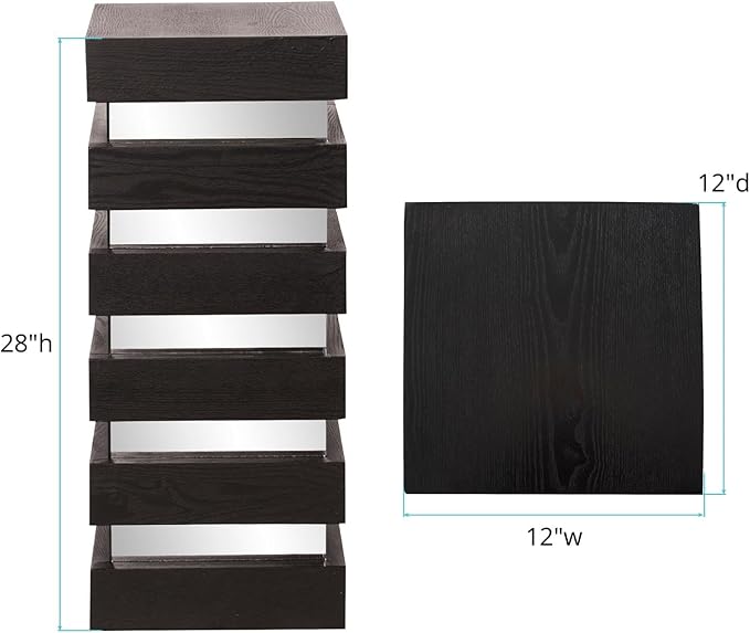 Howard Elliott Stepped Pedestal Accent Table, Small Space Pedestal Table - Image 3