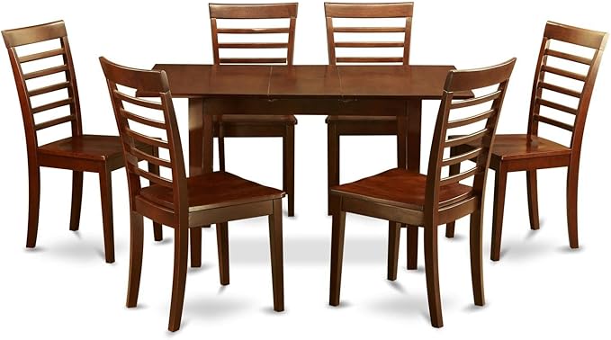 East West Furniture NOML7-MAH-W 7 Piece Kitchen Table Set Consist of a by EastWestFurniture