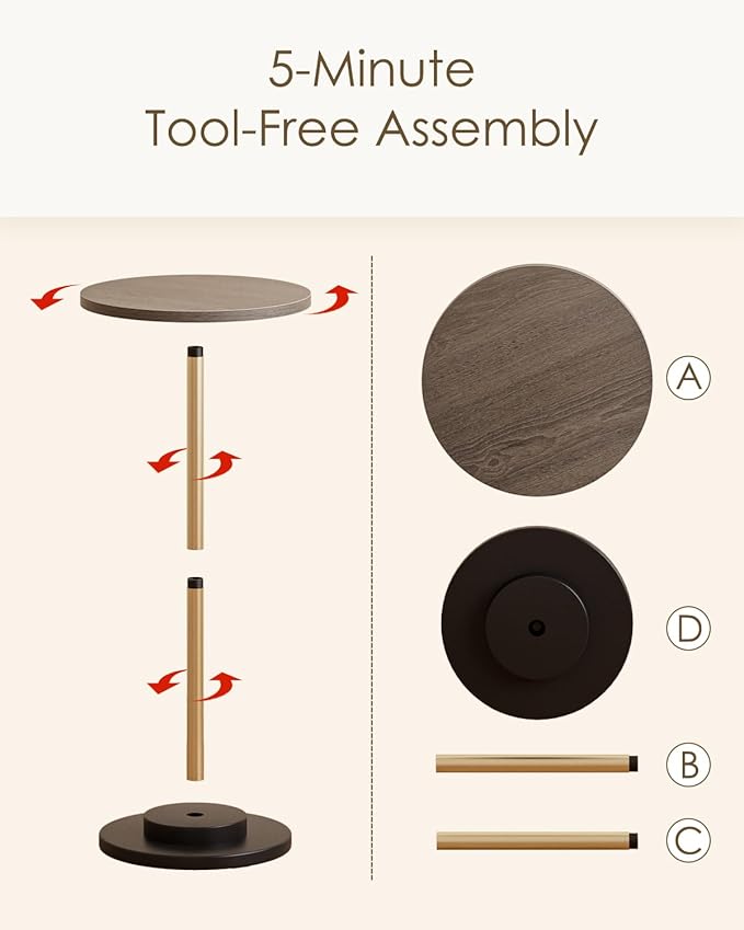 Masupu Drink Table, Round Side Table - Image 8