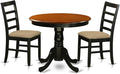 East West Furniture ANPF3-BLK-C 3 Piece Kitchen Table & Chairs Set Contains a by EastWestFurniture