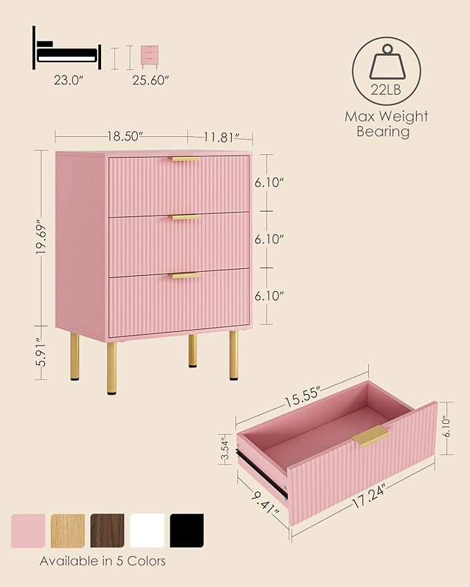 Night Stand, Tall Bedside Table - Image 2