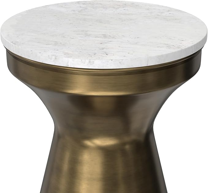 SIMPLIHOME Raquel Modern Contemporary 14 inch Wide Metal Side Table in White / - Image 11