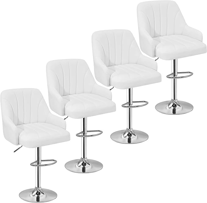 VECELO Bar Stools Set of 4, Adjustable Barstools, Counter Height Stools by VECELO