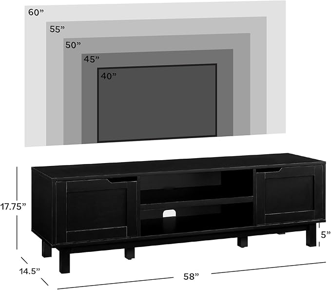 Walker Edison Tage Modern Pull-Open Door Low Stand - Image 3