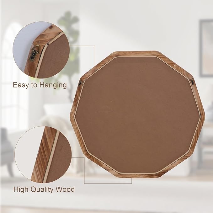 ULIKE White Wood Mirror for Wall, 30 Inch Rustic Farmhouse Mirror - Image 6