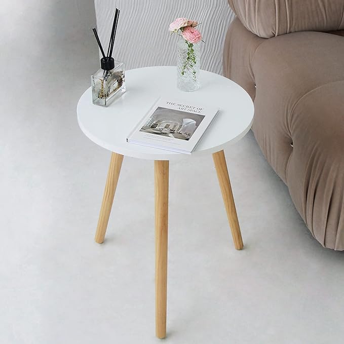 AWASEN Round Side/ End Table, Accent Nightstand Modern - Image 2