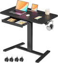 Mobile Standing Desk with Drawer, Rolling Laptop Cart on Wheels, Height by JYLHJOYSEEKER