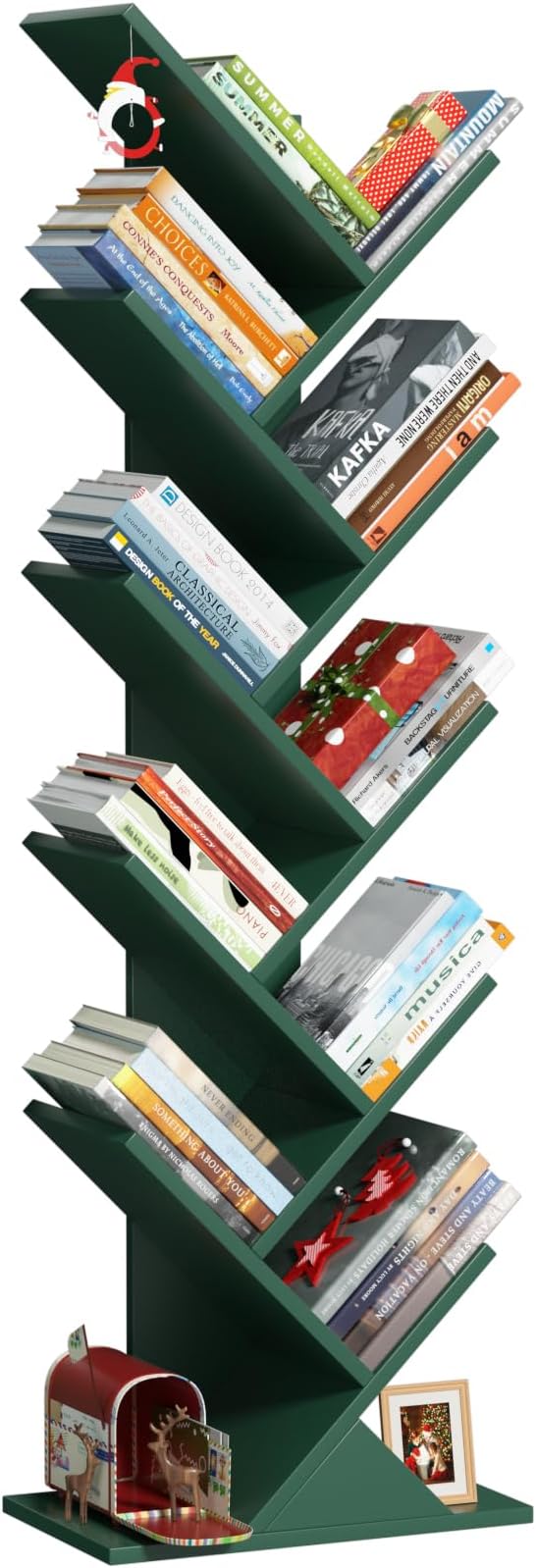 10 Tier Tree Book Shelf, Floor Standing Wood Bookshelf by SHEEPAM