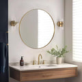 ANDY STAR 26 Inch Round Mirror, Brass Bathroom Mirror, Living Room by ANDYSTAR