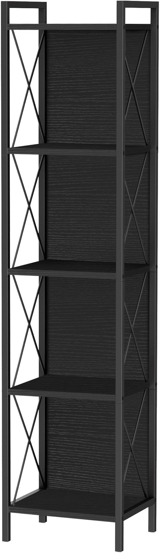Homhedy 5 Tier Bookshelf Bookcase, Tall Narrow Bookshelf - Image 9
