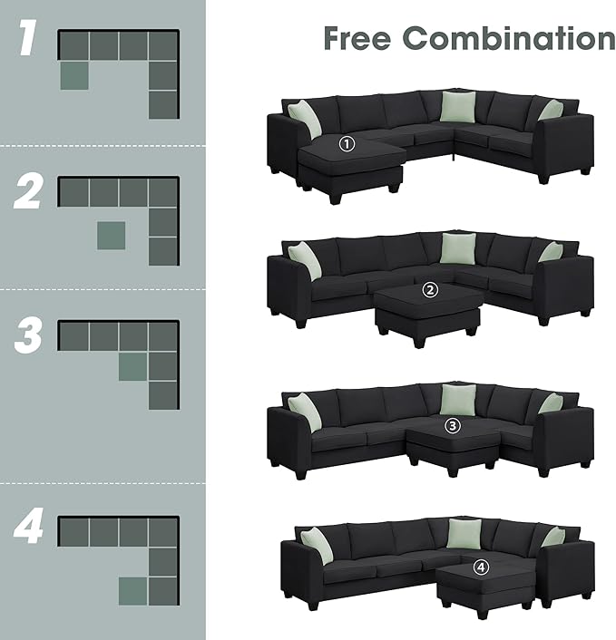 112" Upholstered Sectional Sofa Sets - Image 4