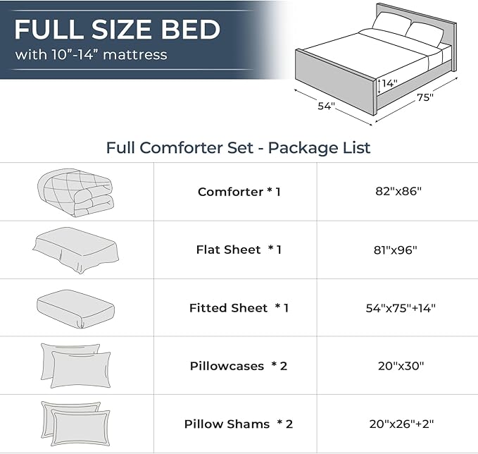 HEVUMYI Teal Blue & Ivory Full Comforter Set - Image 8