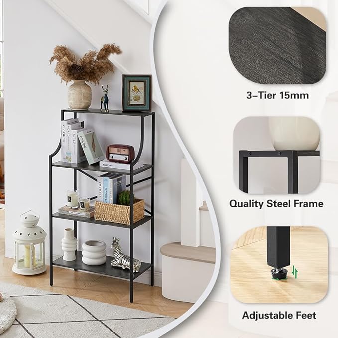 4 Tier Bookshelf, Entryway Standing Shelf Units - Image 4