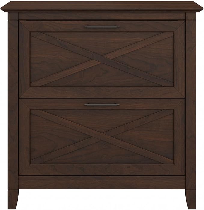 Bush Furniture Key West 2 Drawer Lateral File Cabinet in Bing Cherry - Image 7