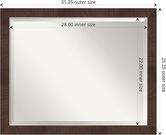 Amanti Art Brown Bathroom Mirror - Image 4