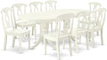 East West Furniture VAKE9-LWH-W 9 Piece Dining Set Includes an Oval Dining Table by EastWestFurniture