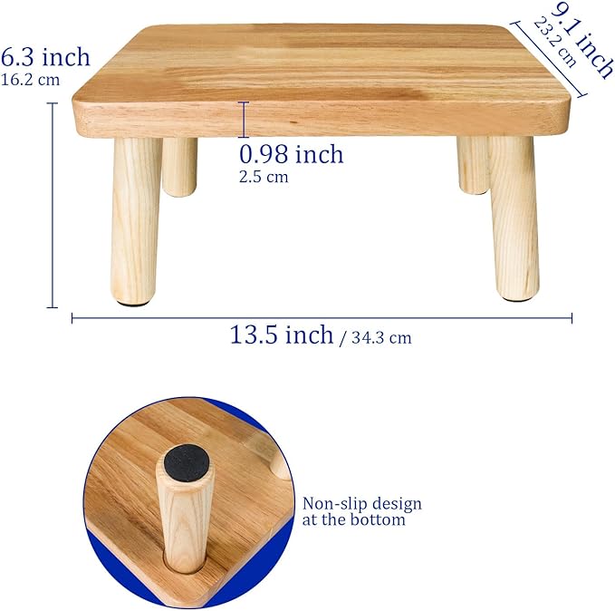 Wooden Step Stool for Adults, One Step Stool - Image 3