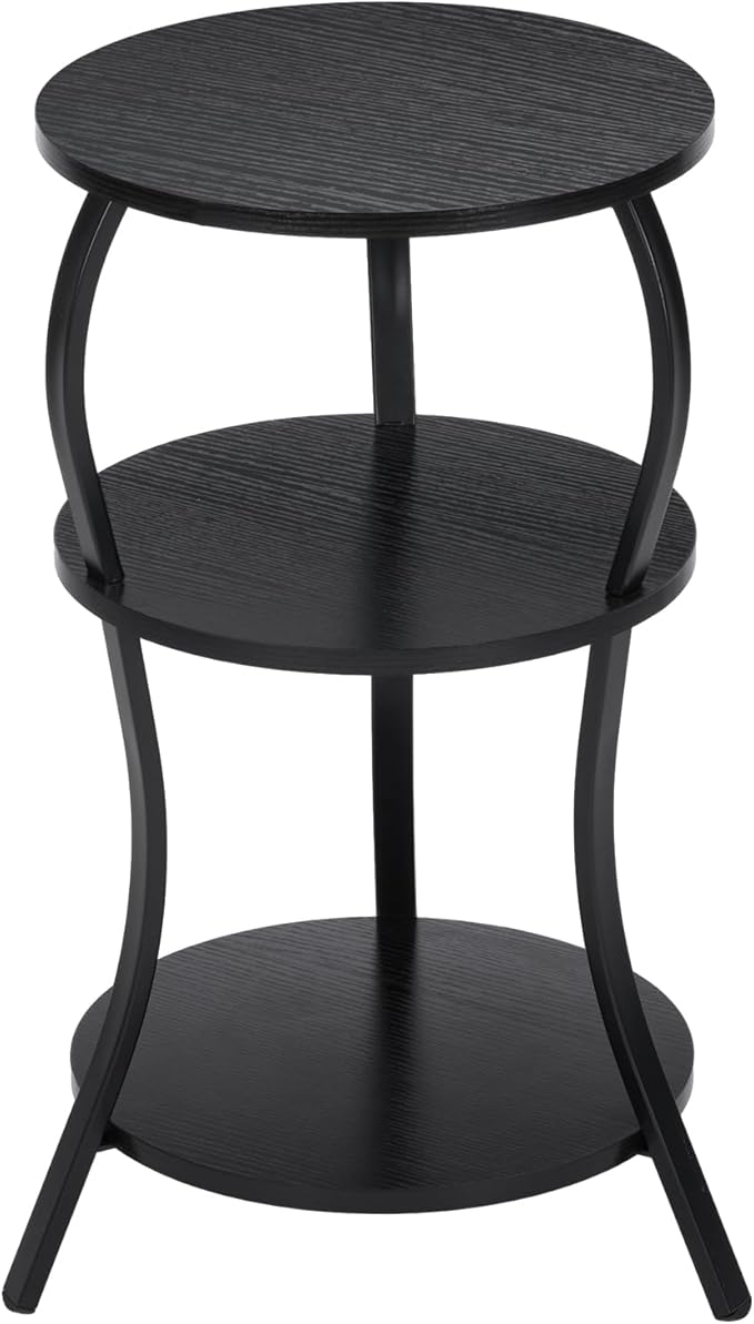 Vintage Small Round Side Table, 3-Tier Slim Waist Circular End Table - Image 7