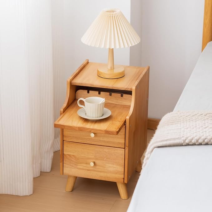 Small Nightstand, Narrow Nightstand, Solid Wood Night Stand, Narrow Side Table - Image 3