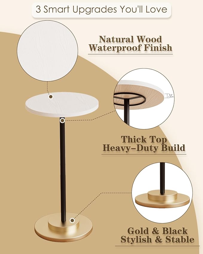 Masupu Drink Table, Round Side Table - Image 3