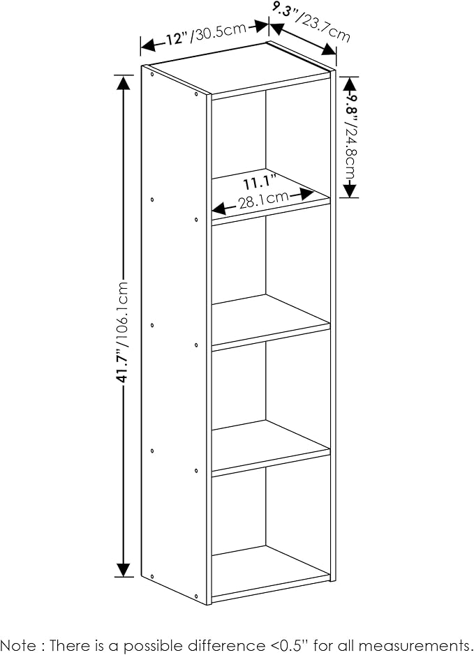 Furinno Luder Bookcase / Book / Storage, 4-Tier Cube - Image 3