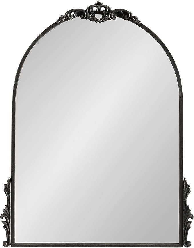 Kate and Laurel Myrcelle Traditional Arched Mirror; 21 x 26; Antique Black; - Image 8