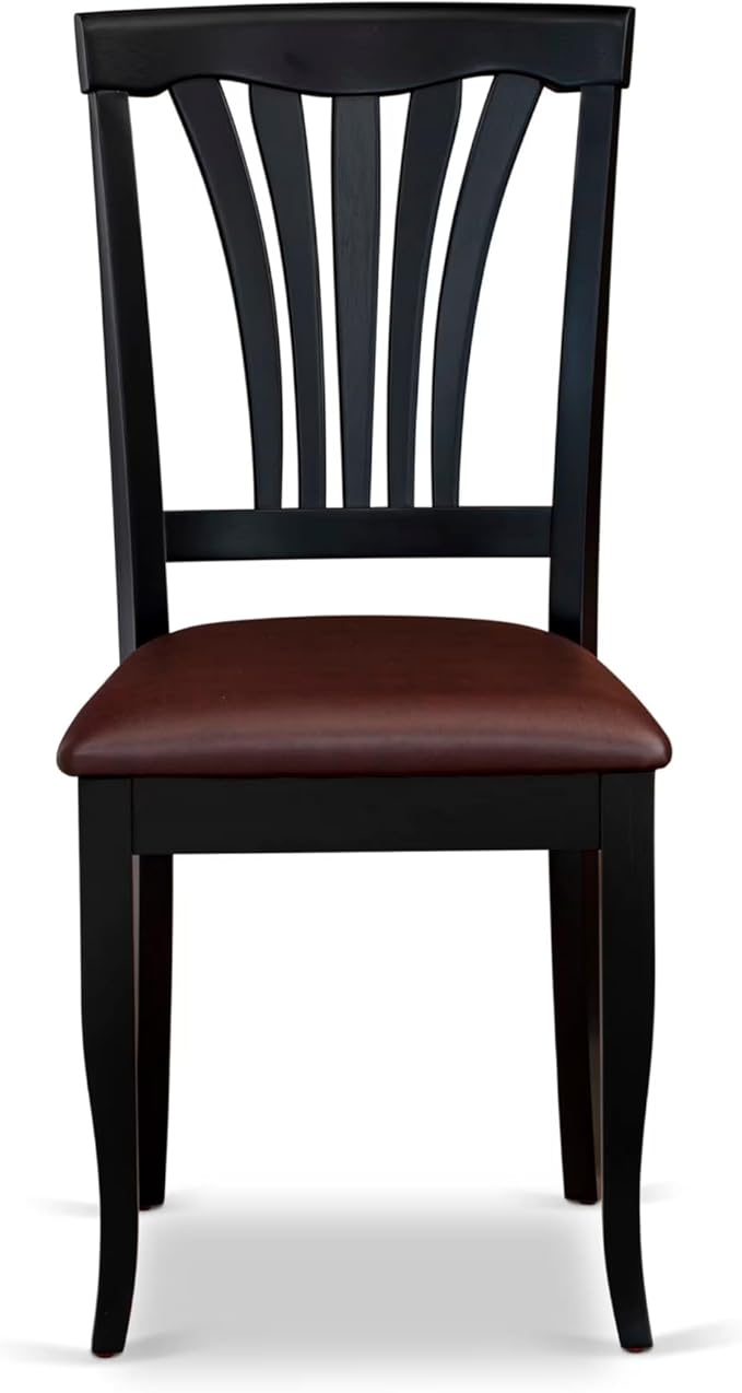 East West Furniture ANAV3-BLK-LC 3 Piece Dining Room Furniture Set Contains a - Image 9