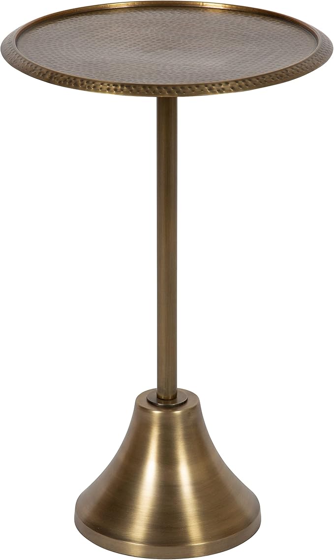 Kate and Laurel Sanzo Modern Round Pedestal Side Table; 15 x 15 x 24; Gold; by KateandLaurel