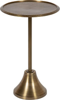 Kate and Laurel Sanzo Modern Round Pedestal Side Table; 15 x 15 x 24; Gold; by KateandLaurel