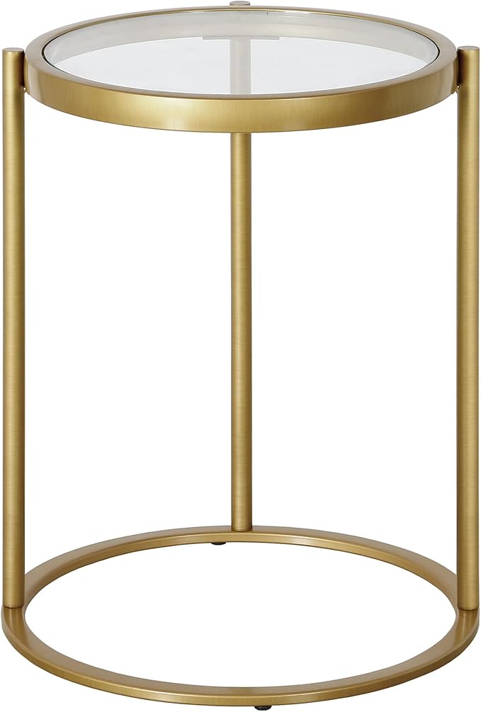 Duxbury 16'' Wide Round Side Table in Brass - Image 6