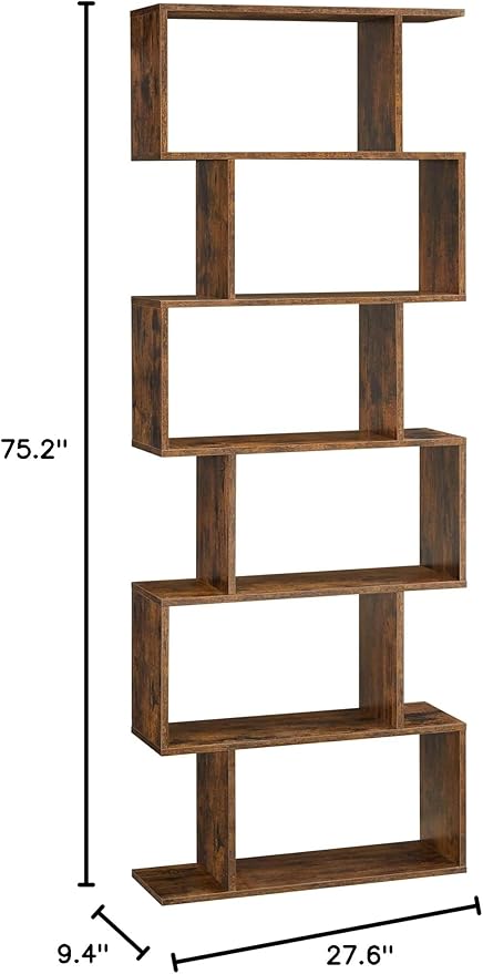 VASAGLE 6-Tier Bookshelf, Tall Display Shelf, Freestanding Storage Shelf - Image 3