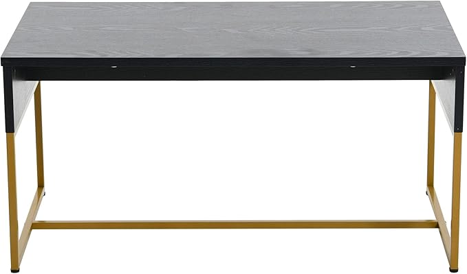 Household Essentials Wrap Rectangular Coffee Table Black Oak Wood Grain and - Image 6
