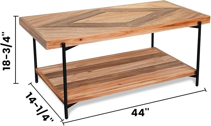 CONSDAN StoneCreek 4 Pieces Fir Living Room Table Set, Solid Fir Wood, Includes - Image 2