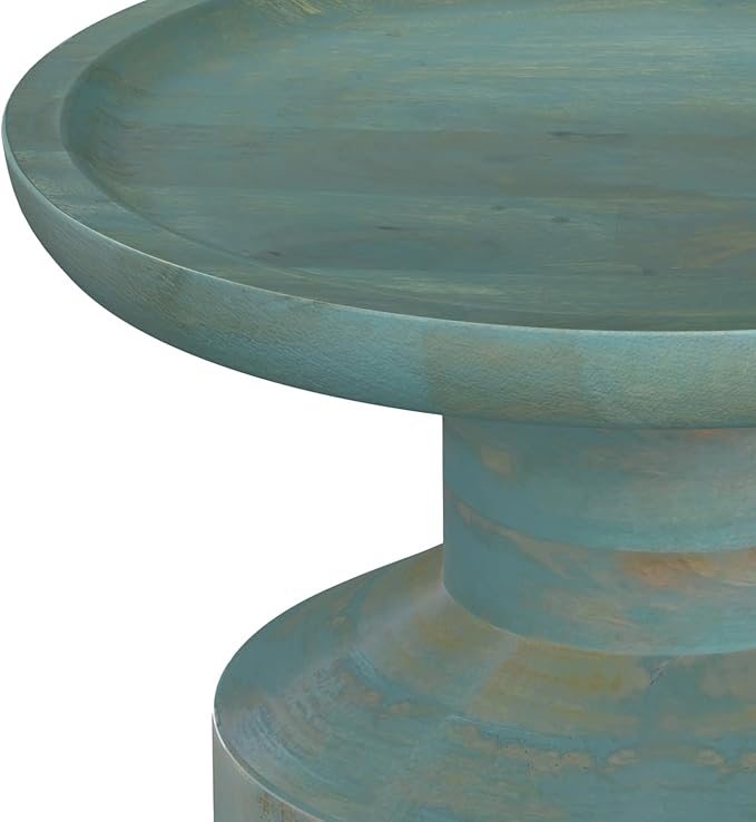 SIMPLIHOME Haynes 16-inch Wide Solid Mango End Table in Teal Wash, Handcrafted - Image 8