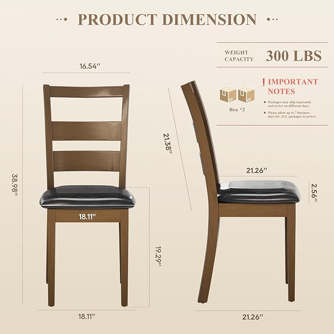 COLAMY Farmhouse Dining Chairs Set of 4, Upholstered Kitchen Chairs - Image 2