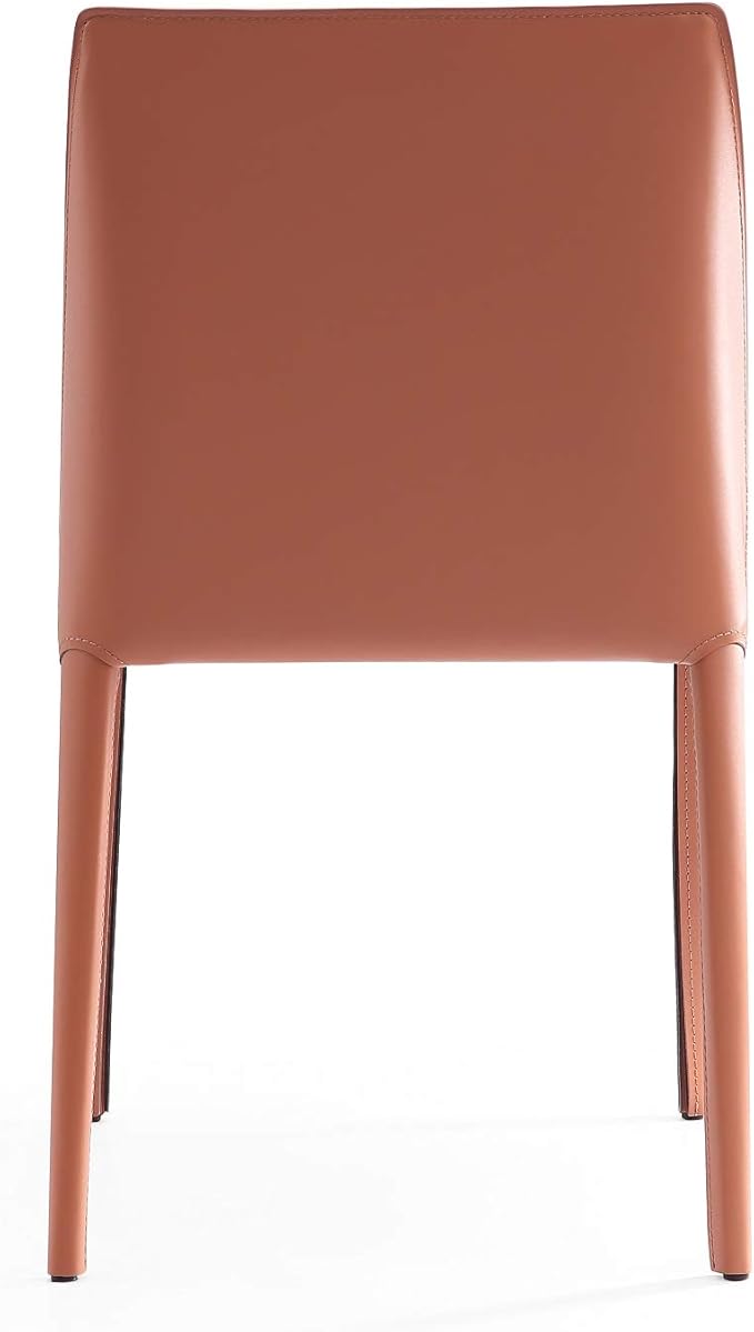 Manhattan Comfort Paris Modern Saddle Leather Dining Chairs, Metal Frame - Image 6
