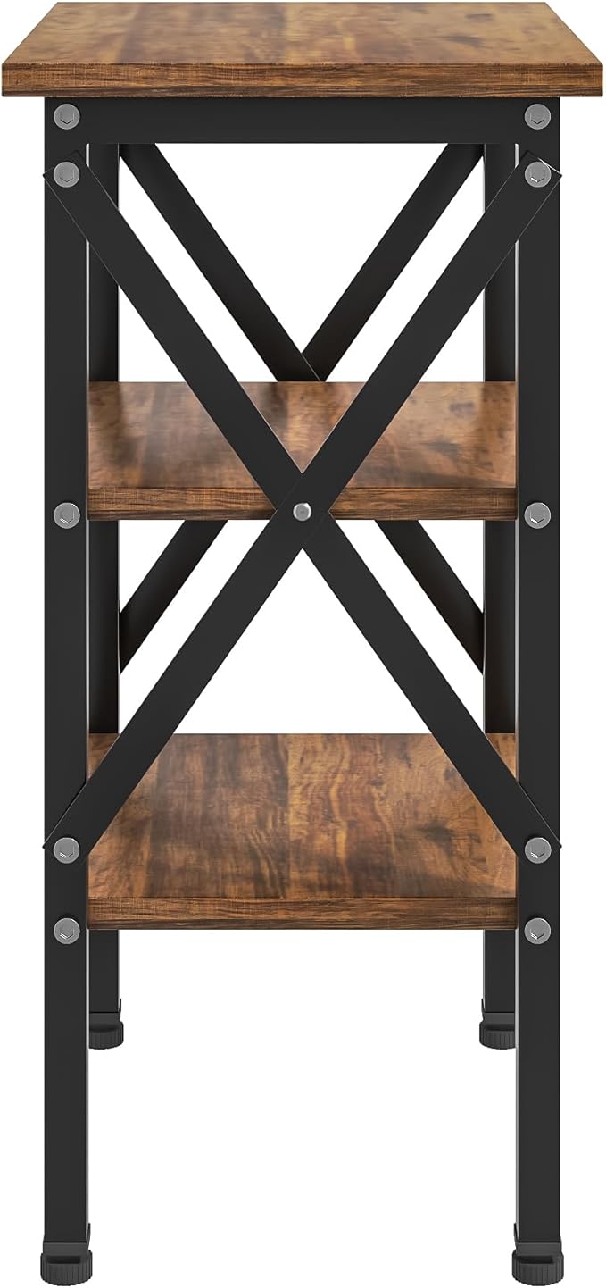 VECELO End Table Set of 2, Bedside Table, X-Design Reinforced Nightstands - Image 5