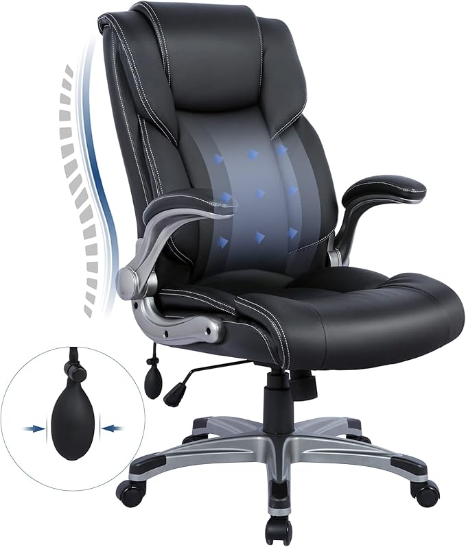 COLAMY High Back Executive Office Chair- Ergonomic Home Computer Desk Leather by COLAMYINC