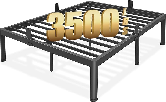 FUIOBYVV Queen Bed Frame with Round Corner Edge Legs 18 inch High 3500 lbs by FUIOBYVV