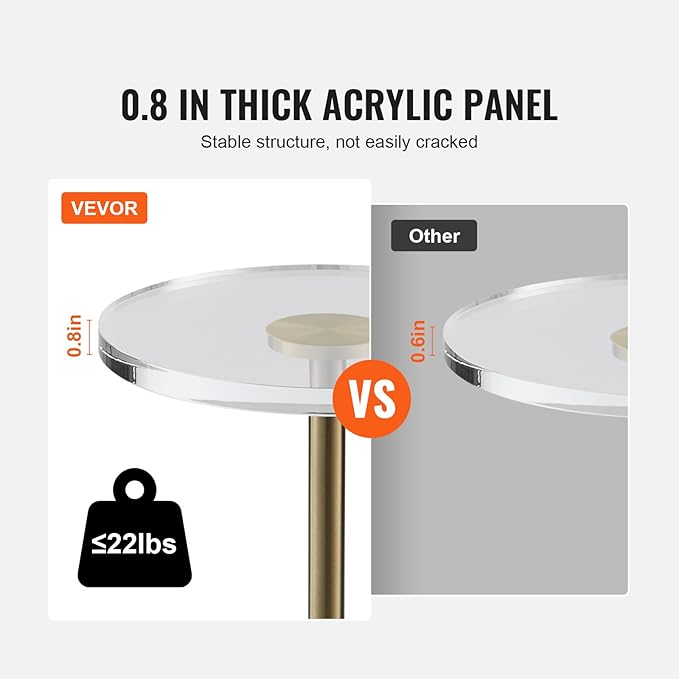 VEVOR Clear Acrylic End Table, Acrylic Side Table - Image 6