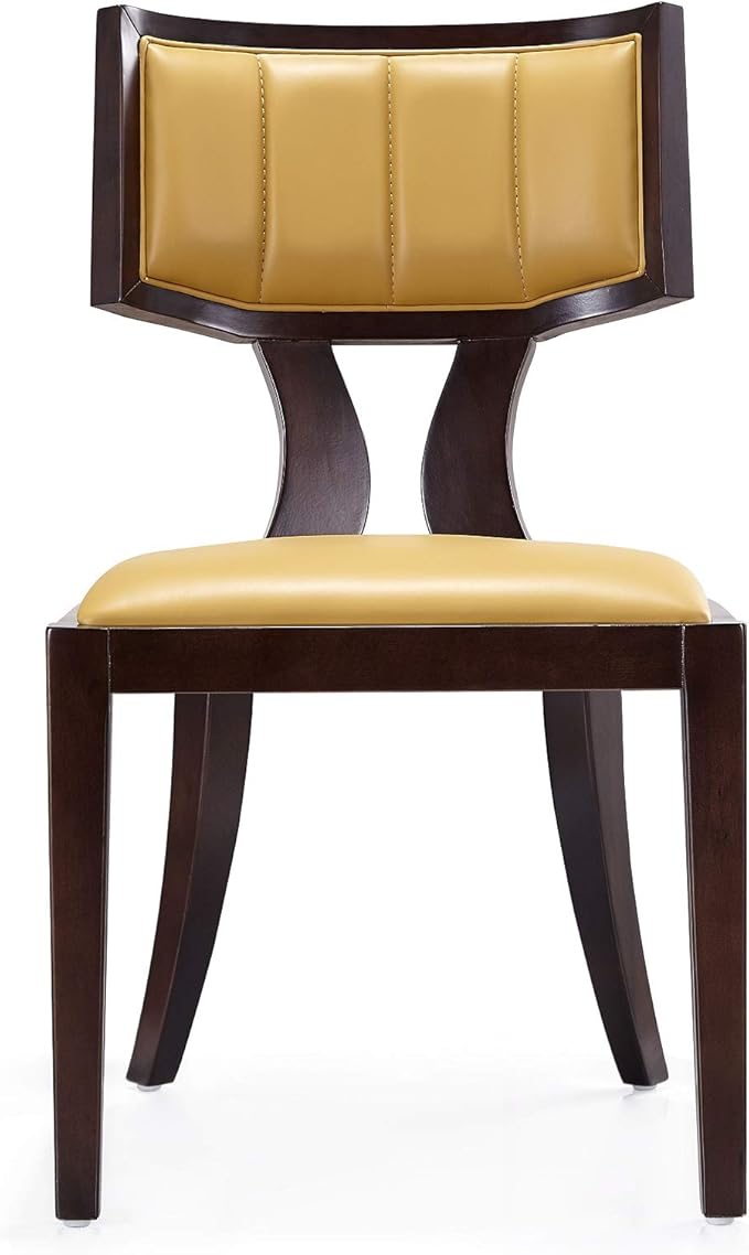 Manhattan Comfort Pulitzer Faux Leather Dining Chairs Set of 2, Solid Beech Wood - Image 4