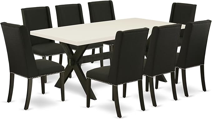 East West Furniture X627FL624-9 9 Piece Dining Room Furniture Set Includes a by EastWestFurniture