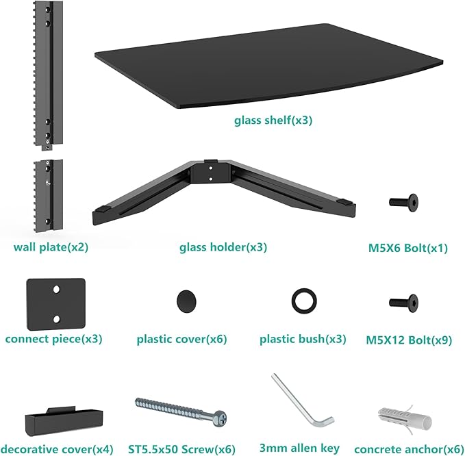 WALI Floating Entertainment Center Shelves, Holds Up to 17.6lbs, TV Shelf - Image 5