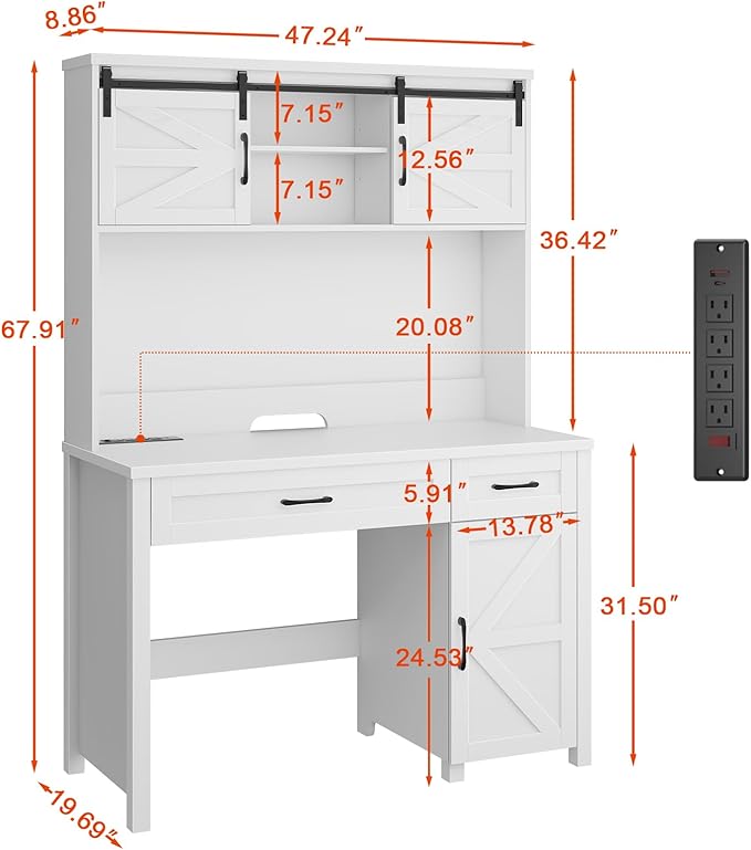 Farmhouse 47" Executive Desk, Computer Desks - Image 2