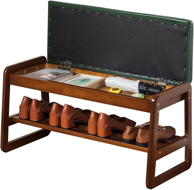 Shoe Rack Bench, Solid Wood Entryway Bench by ABAMFUR