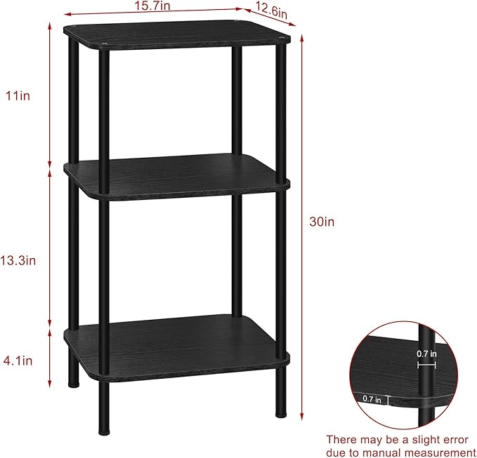 smusei 3 Tier Small End Table Tall Telephone Table - Image 2