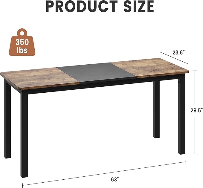 GarveeHome 63 Inch Computer Desk, Modern Office Desk - Image 2