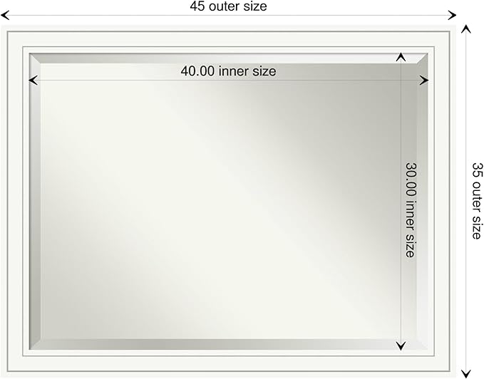 Amanti Art White Bathroom Mirror - Image 4